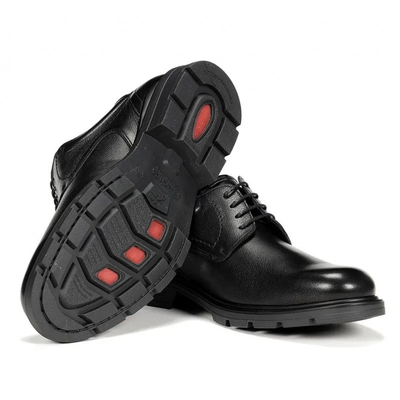FLUCHOS Fredy F1604 Negro y marrón Blucher liso cordones Hombre