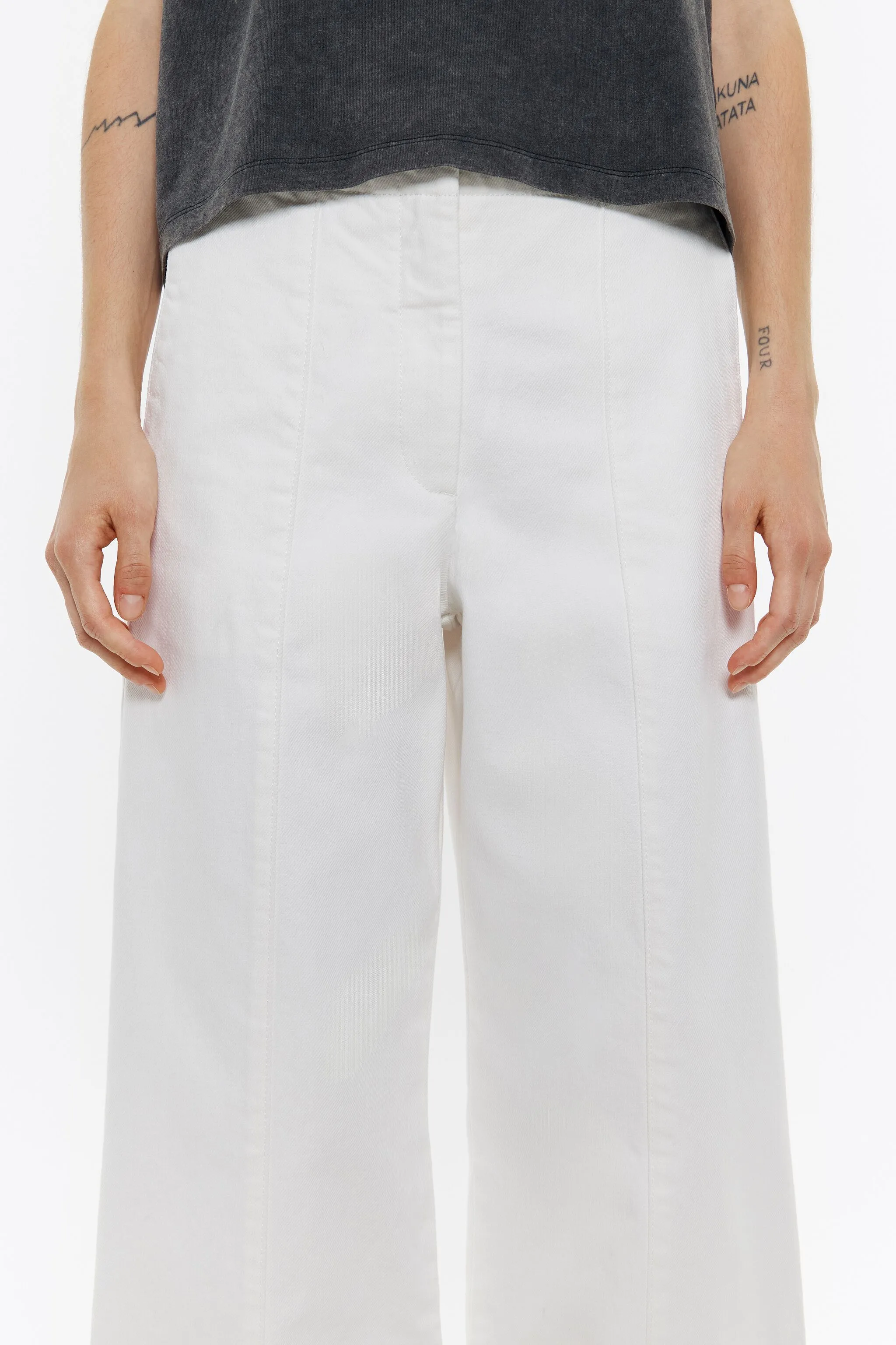 Pantalón denim blanco
