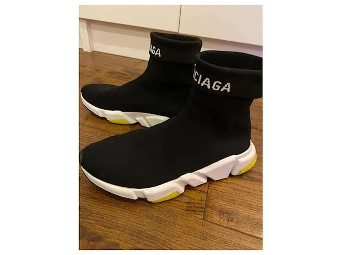 Zapatillas Balenciaga Fold Speed Negro Blanco 